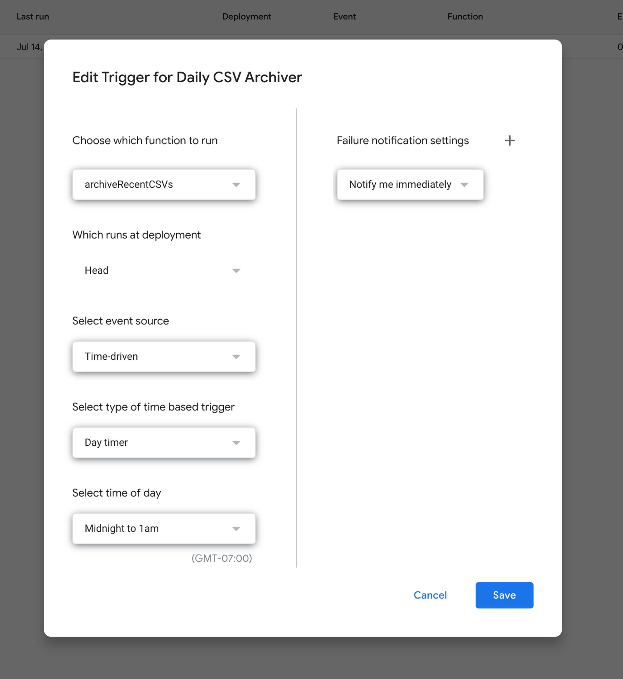 Trigger Configuration