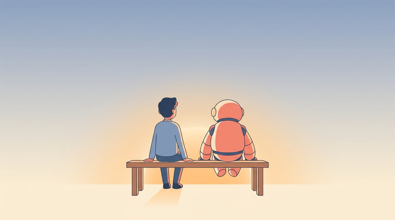 One human, one pair, one long quiet evening at the end of the work.